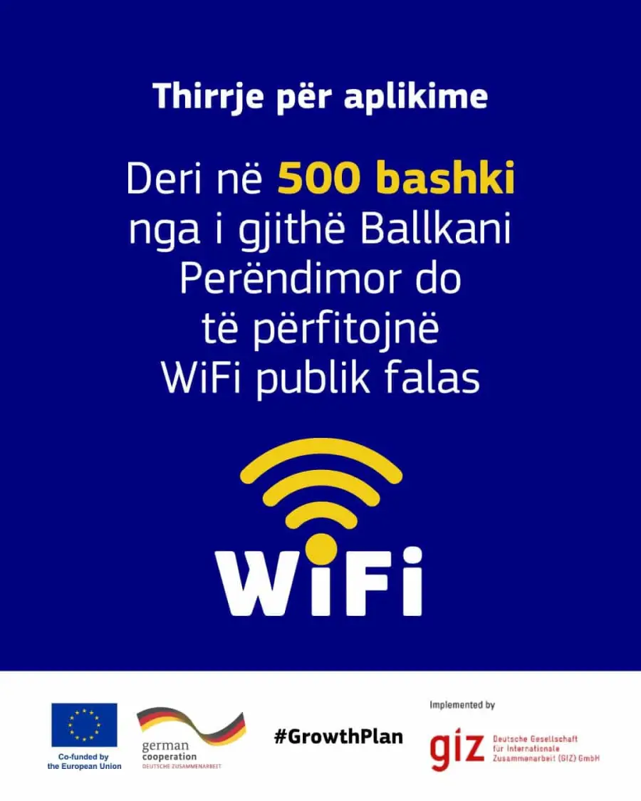 Në Ballkanin Perëndimor, deri në 500 bashki do të kenë Wi-Fi publik falas