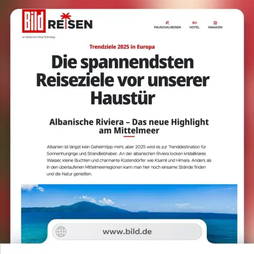 Tabloidi gjerman “Bild” : Shqipëria një ndër destinacionet për vitin 2025