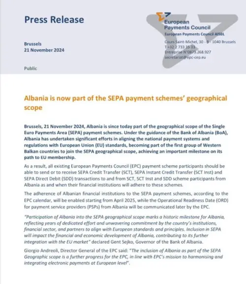 Shqipëria pjesë e SEPA , Rama : Një hap drejt rrugës në BE