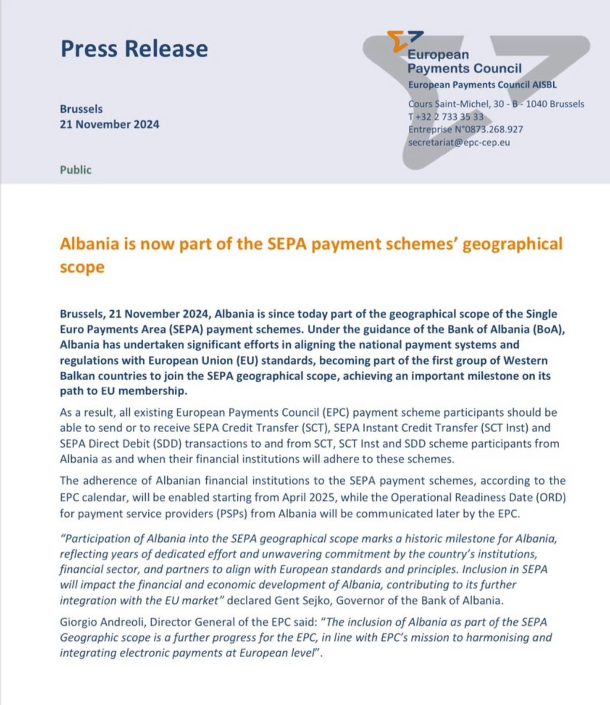 Shqipëria pjesë e SEPA , Rama : Një hap drejt rrugës në BE